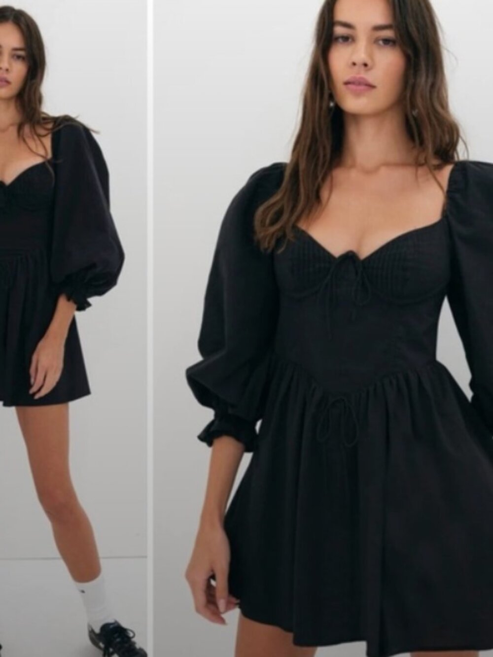 For Love & Lemons Ruth Mini Dress in Black SZ S